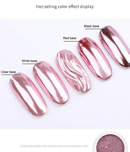 LABOTA 12 Farben Chrome Nail Powder,Metallic Chrom Nagelpuder mit 24 Stück Doppelspitzen-Applikatoren,Magic Mirror… – Bild 6