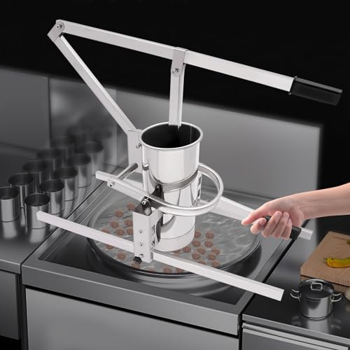 TFCFL Meatball Forming Machine, Manual Stainless Steel Meatball Maker Tool with 15/20/25mm Models for Home Kitchens, Restaurants for Making Fish Balls, Beef Balls, Pork Balls, Vegetable Balls, Silver