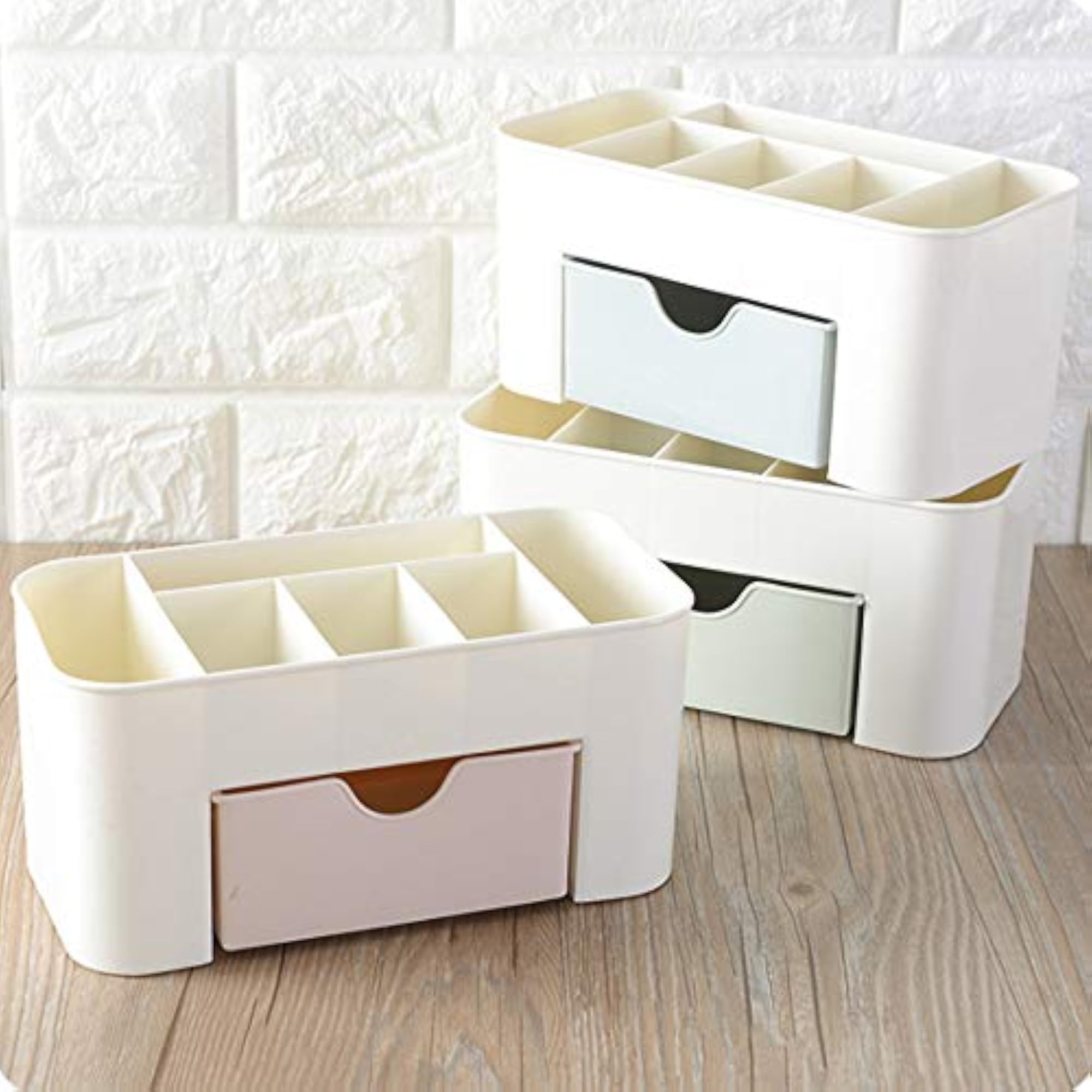 Makeup Organizer Box with Drawers and Lipstick Case
