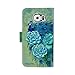 MagicSky Galaxy S6 Wallet Case, Galaxy S6 Case, Premium PU Leather Flip Folio Case Cover with Wrist Strap,Card Holder, Cash Pocket, Kickstand for Samsung Galaxy S6 (Green Peacock)