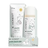 The Honest Company 2-in-1 Cleansing Shampoo and Body Wash, Face Lotion Bundle, Disney Design, Gentle for Baby, Dermatologist Tested, Sensitive Fragrance-Free, 18.5 fl oz
