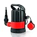 Produktbild Grafner Klarwasser-Tauchpumpe 600 Watt bis 9500 l/h Förderleistung, flachabsaugend bis 3 mm, Ø8mm Fremdkörper, Schwimmschalter, Tragegriff, Universalanschlüsse, Flachsaugerpumpe Entwässerungspumpe