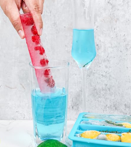 Webake Silicone Ice Cube Trays for Water Bottles Ice Cube Mold 12 Cavity, Easy Release Long Ice Cube Sticks For Bottled Beverage, Soda, Sport Drinks, Burritos Egg, Pack of 3