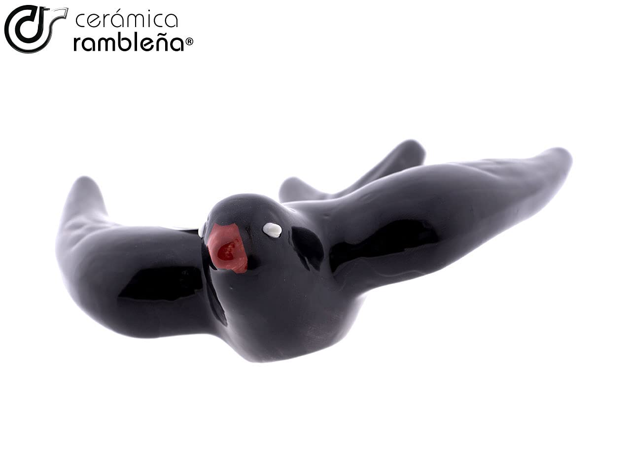 CERÁMICA RAMBLEÑA | La Golondrina | Escultura de Pared | Golondrina Volando | Golondrina Negra pequeña Pack x3 | 10.5x10.5x3.5 cm