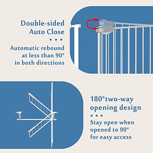 Image of DEARBB 76.77-86.2 inch Extra Wide Baby Gate,Triple Lock Dog Gate for Doorways
