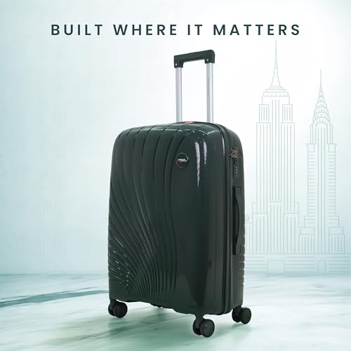 Image of AMERICAN TRAVELLER New York Trolley Bag | Durable Hard Shell | Durable Hard Shell , TSA Type Lock , Spinner Trolley Luggage, 360 Disc Spinner Wheels