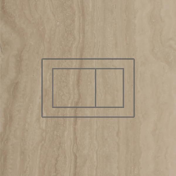 CLANEA Flächenbündige WC-Betätigungsplatte, Befliesbare Drückerplatte, komplett Set, zwei Mengen Spülung, Kompatibel mit Geberit und TECE, Swiss Made (PurePlate R)