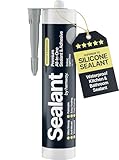Light Grey Kitchen & Bathroom Sealant & Adhesive Hybrid Polymer | Superior to Bathroom Silicone Sealant | Waterproof, Odourless, Anti-Mould | Ideal For Kitchen & Around Bath & Shower - 300 ml 1 Pack