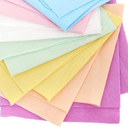 ZAIONE Felt Fabric Sheets Bundle: Pastel Color Soft 7 Rolls 21x90cm Assorted Color Craft Fabric for DIY Craftwork Sewing Patchwork
