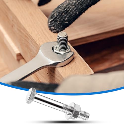 GBACHOOSE 15 Stück Sechskantschrauben mit Muttern M12x80, Stockschrauben M12 aus Edelstahl, M12 Schrauben Bolzen 12MM Edelstahlmuttern