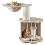 COSTWAY Petit Arbre à Chat Bois 73 cm, Condo, Capsule...