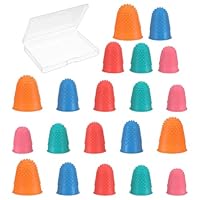 Classicseali 20 Stück Fingerhut Gummi,Gummi Fingerkissen,5 Größen Blattwender,Wiederverwendbare Umblätterhilfe zum Geldzählen,Sortieren,Schreiben,Sortieren von Papierkram,Schneiden,Basteln