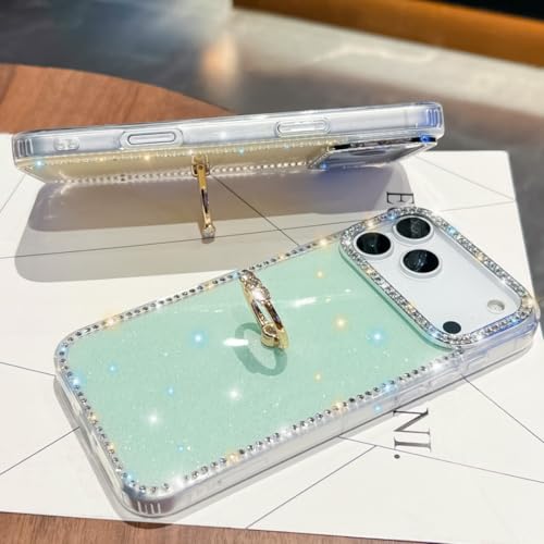 Coque Diamant iPhone 16 Pro Max transparente avec anneau pailleté - 4