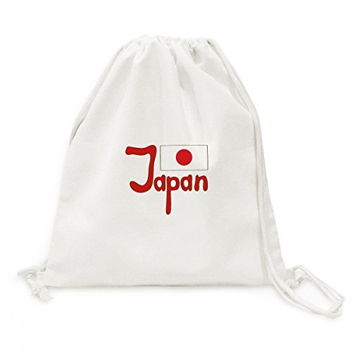 Sac à cordon en toile de qualité supérieure au motif japonais épuré
