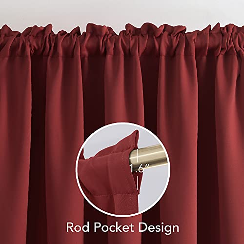 Image of Deconovo Blackout Curtains Set of 2, 5.2 Feet Long, Black Curtains for Bedroom, Thermal Insulated Window Curtains for Living Room - 52W x 63L Inch,True Red Eyelet