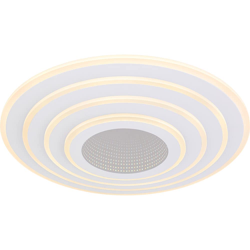 Smart Home Deckenleuchte LED CCT Wohnzimmer Smart Deckenlampe App Schlafzimmer, mit Fernbedienung dimmbar, 1x Smart LED 40W 3000-6500 Kelvin, DxH 42x6,7 cm