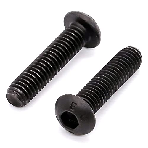 1/4-20 x 3/8 inch (30 pcs) Button Head Socket Cap Screws, Black Oxide Finish, 10.9 Alloy Steel, Full Thread UNC - Image 4