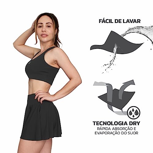 Short Saia Solid Basic Muvin – Feminino - Boa Respirabilidade – Alta Elasticidade – Sustentação - Co