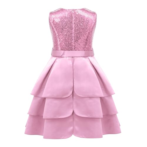 Vestido de noche de comunión con encaje brillante para niñas 3