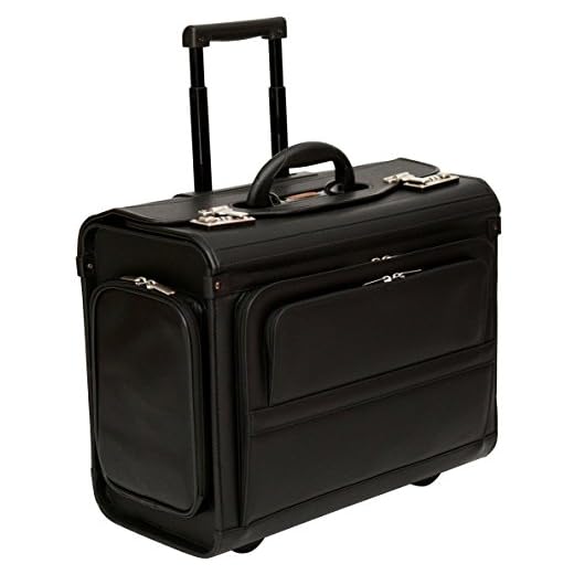 Maletín de piloto de Estilo Ejecutivo - con Compartimento para portátiles de hasta 17,3" - Equipaje de Cabina - Cuero