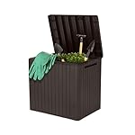 Keter City Outdoor Plastic Storage Box Garden Furniture 57.8 x 44 x 54.8 cm - Brown - Image 2