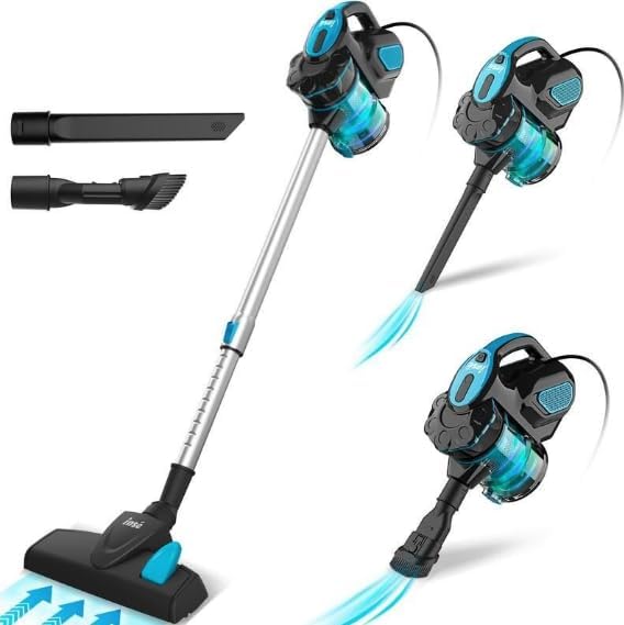 Powerful 18Kpa Suction Stick Vacuum Cleaner by Brand - Lightweight, HEPA Filter, Blue, Ideal for All Floors