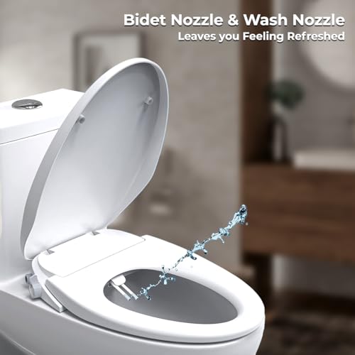 image for GenieBidet [ROUND] Bidet Attachment for Toilet Seat | Fits Your Curren