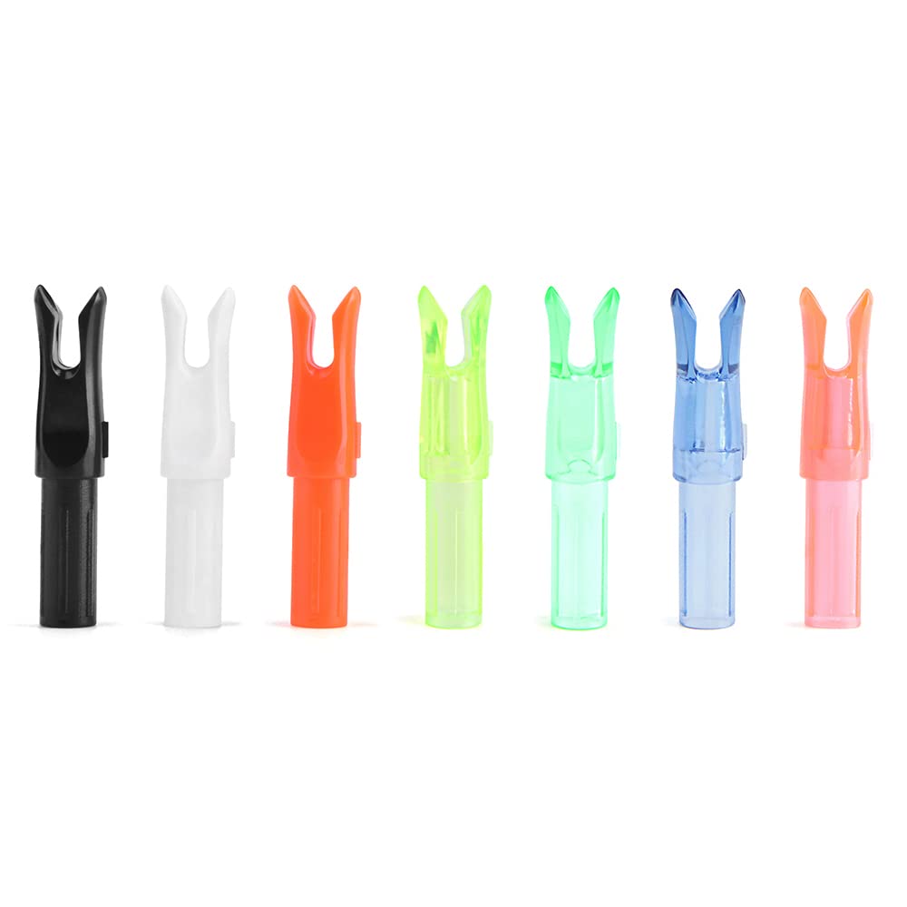 SHARROW 50pcs Archery Nocks Rapid Shooting Arrow Nocks Plastic Replacement Insert Arrow Tails Nock for ID 6.2mm Arrow Shafts (White)