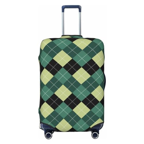 Green Squares For Travel Luggage Cover Suitcase Protector Fits 18-32 Inch Travel Luggage Protector Elastic Luggage Anti-Scratch Suitcase Cover