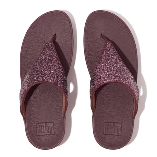 Image of FitFlop Lulu Multi-Tonal Glitter Toe-Post Sandals