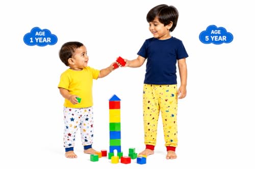 Image of NammaBaby Cotton Pajama Pants with All Over Print for Boys and Girls (Multicolor Designs)(Regular Fit)(Pack of 5)
