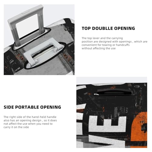 Never Give Up Street Elastic Travel Luggage Covers Dustproof Scratch-Resistant Suitcase Protector Fit 22-24 Inch3