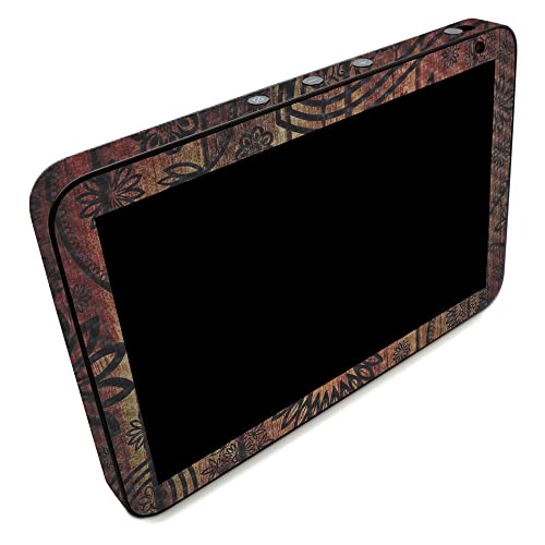 Image of MightySkins Carbon Fiber Skin Compatible with Amazon Echo Show 8 (Gen 2) - Wooden Floral | Protective, Durable Textured Carbon Fiber Finish | Easy to Apply | Made in The USA