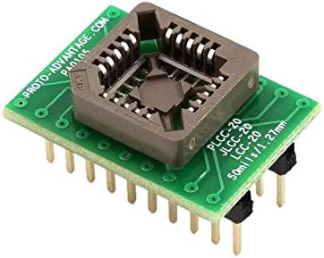 Proto-Advantage PA0105SOCKET PLCC-20 Socket to DIP-20 Adapter (50 mils / 1.27 mm Pitch)