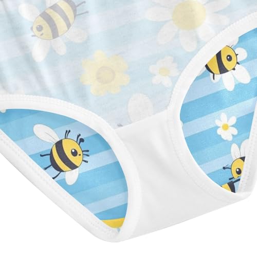 Wusikd Cute Bees Girls' Underwear Cotton Daisies Girls Briefs Soft Toddler Underwear 2T3