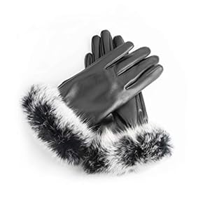 AXELENS Dameshandschoenen Touchscreen in Eco-leer Elegante fleece-interieur met zachte Eco-bontmanchet Maat S/M