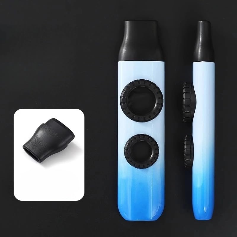RuiJOTWAT Double membrane kazoo playing ABS zuka flute guitar accompaniment instrument blue and white - Image 2