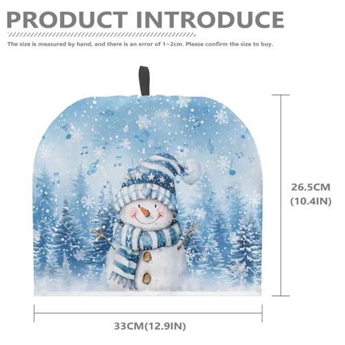 Image of Teapot Cover Tea Pots Cozy Insulated Tea Cozies Teapot Dust Cover Kettle Cover for Home Kitchen Dining Room Decor Christmas Blue Snowman