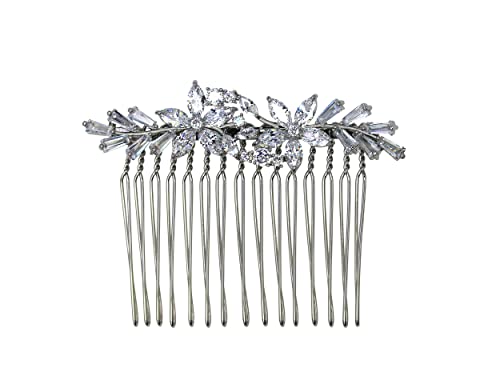 Peigne à cheveux floral en cristal CZ pour fixer votre coiffure sans glisser durant la fête