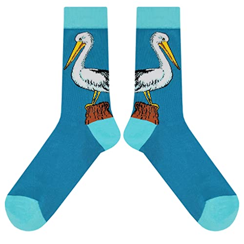 Pelican Dress Socks Funny Novelty Crazy Fun Design Men Size 8-12 Cotton Casual Crew Colorful Funky Fancy Socks Gift for Men2