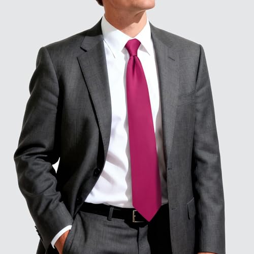 Image of Hi-Tie Men's Extra Long Solid Satin Tie Set 63 Inch /70 Inch Formal Necktie