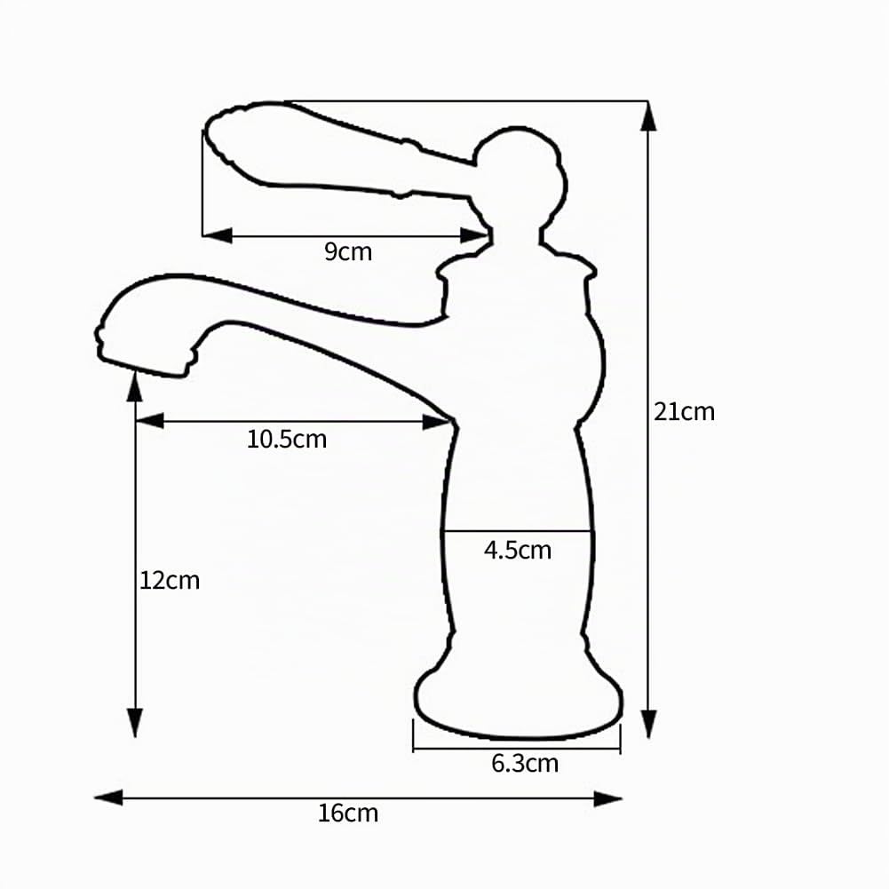 Eachbid Grifo de Lavabo Mezclador Monomando para Lavabo Grifo Baño Vintage Antique Latón y Cerámica (negro)