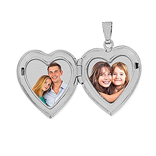 PicturesOnGold.com Sterling Silver 'Daddy's Little Girl' Heart Locket Pendant Necklace - 3/4 Inch X 3/4 Inch3