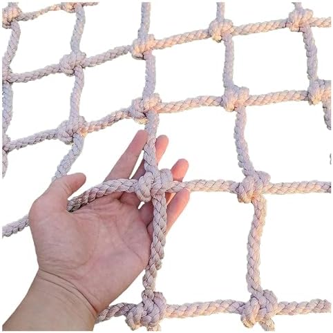 Kids Climbing Safety Net & Decorative Rope Ladder, 3x3m Tree House Stairs, Outdoor Balcony Railing Protector for Safe Play & Adventure Gear