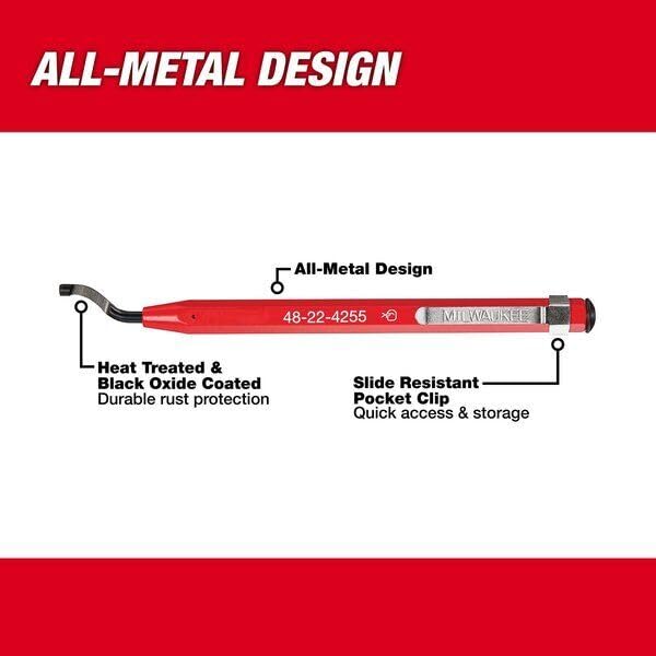 for Milwaukee Tool 48-22-4255 Reaming Pen, Heat Treated Blade, Metal, Black Oxide