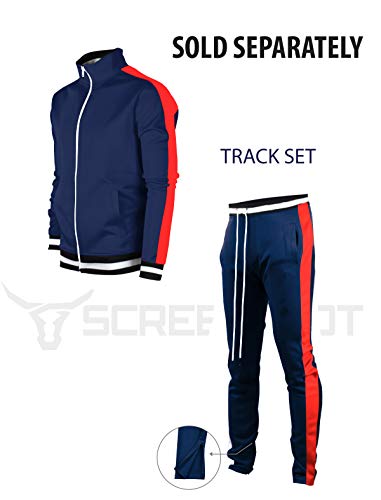 Image of SCREENSHOT-TRACK JACKET Mens Urban Hip Hop Premium Track Jacket - Slim Fit Side Taping Sportswear Urbanwear Streetwear Top