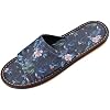 Women Men House Slippers Open Toes Travel Shoes Black Cat for Bathroom Pool Hotel Spa Beach