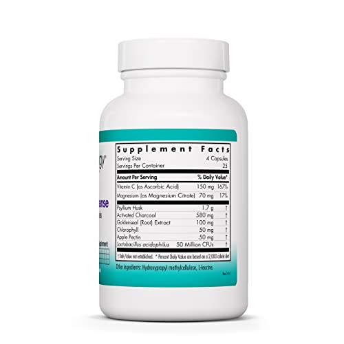 Nutricology Superior Gi Cleanse - Fiber, Charcoal, Goldenseal, Probiotic -100 Vegetarian Capsules #TOP1