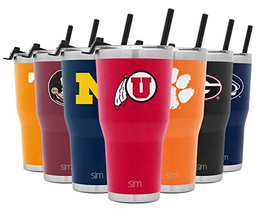 Simple Modern Officially Licensed Collegiate Utah Utes Tumbler with Straw and Flip Lid | Insulated Stainless Steel 30oz Thermos | Cruiser Collection | University of Utah