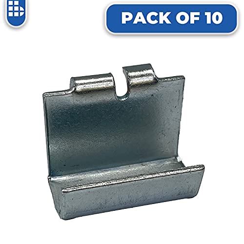 Borroughs Heavy-Duty Box Edge Shelf Clips, 14-Gauge Commercial Steel, Pack of 10